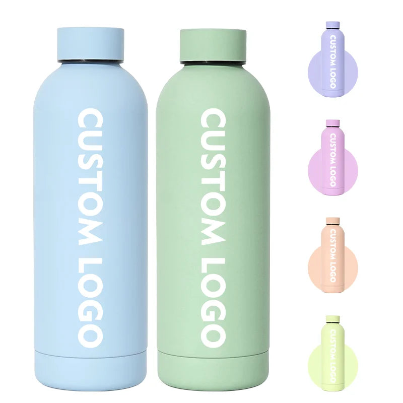 Insulated Stainless Steel Water Bottle with Screw Lid for Hot & Cold Drinks, Custom Logo Available