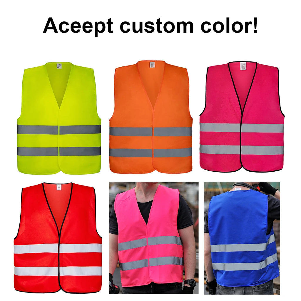 Custom Safety Vest CE EN20471 120gsm Reflective Vest with Logo Customization