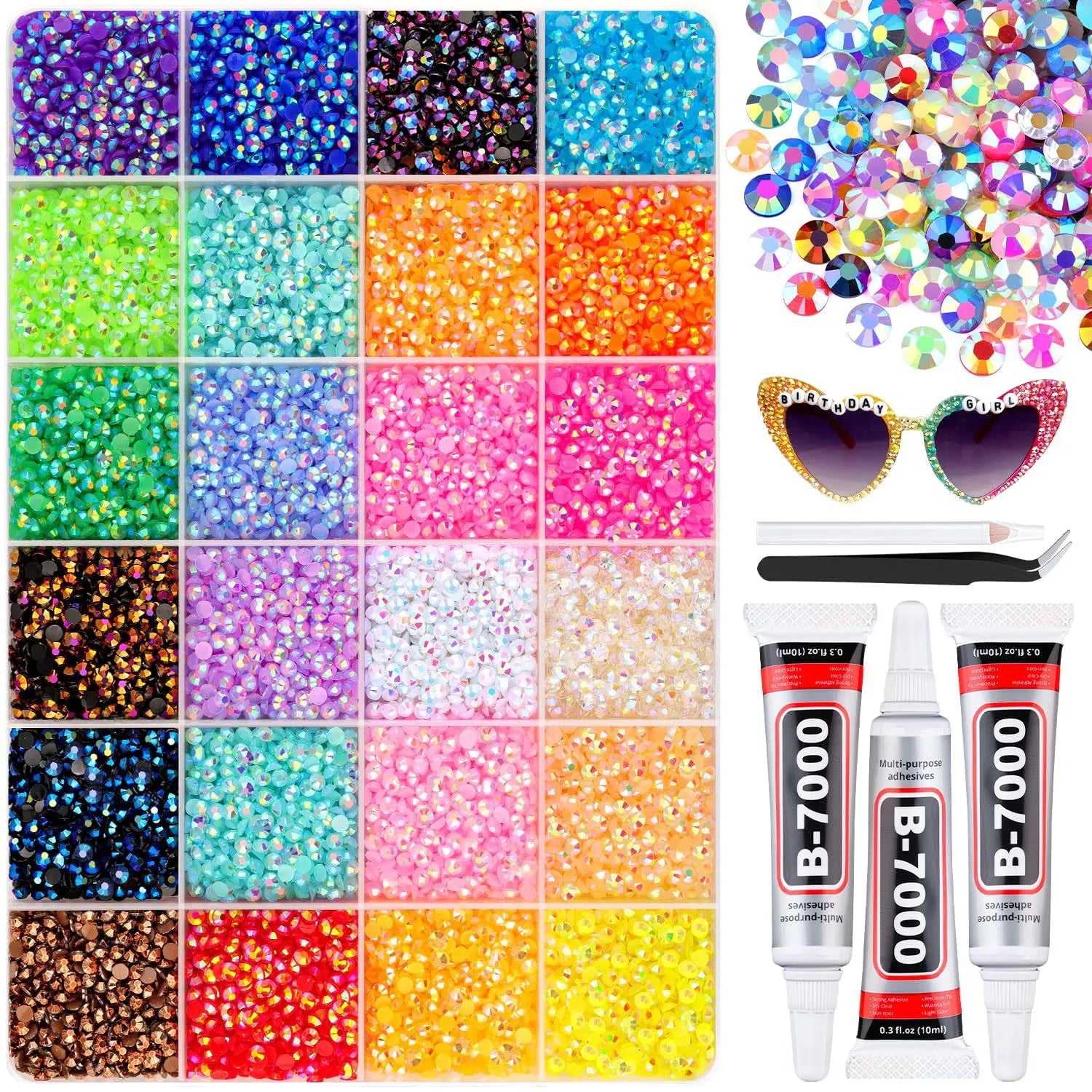 40 Color Resin Rhinestone Set 3mm | 14 Facets | DIY Nail Art Craft
