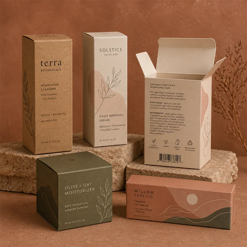 Custom Skin Care Paper Packaging Box | Art Paper | Recycled Materials | 500 MOQ