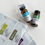Custom Waterproof Holographic Oblong Labels for Small Bottles and Vials
