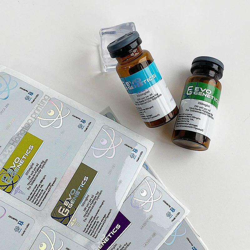 Custom Waterproof Holographic Oblong Labels for Small Bottles and Vials