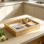 Rectangle Pine Wood Serving Tray | Custom Logo Decor MOQ 1