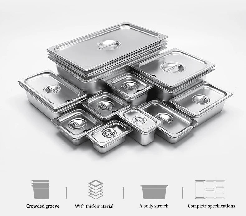 Stainless Steel GN Food Pan | 12 MOQ | Mirror Polish | Hotel Buffet