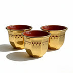 Luxury Gold Gahwa Coffee Cup Set Custom Logo OEM ODM Arabic Style Ceramic Gift Set for Corporate Hospitality Bulk Wholesale