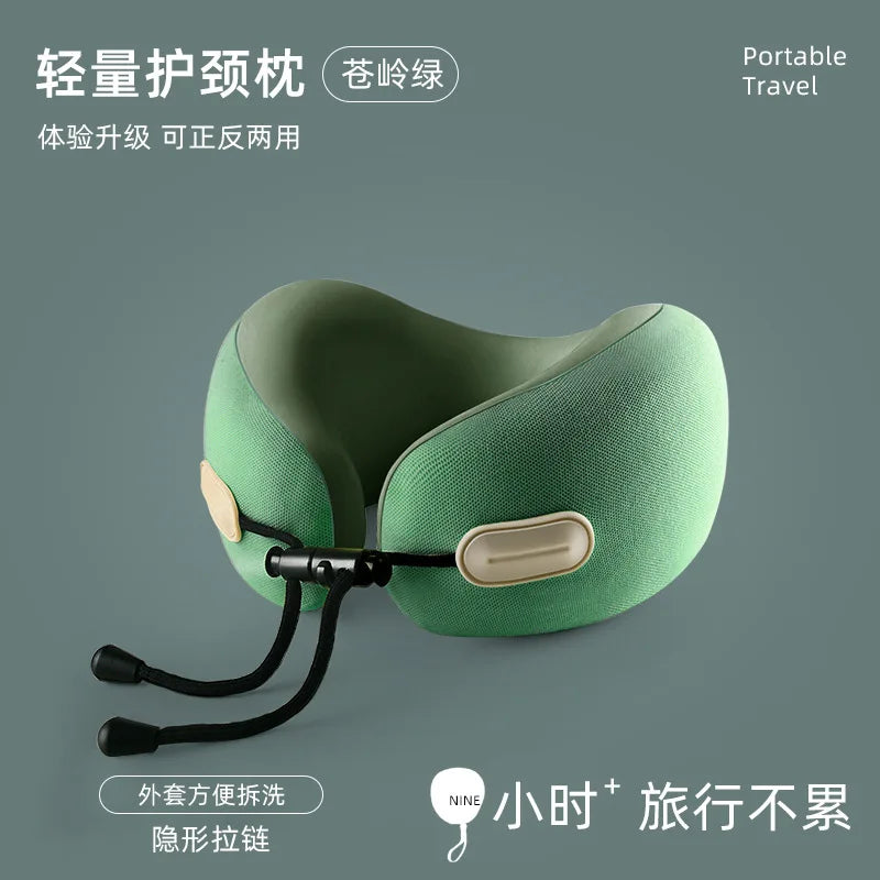 Foldable Memory Foam U-Shaped Neck Pillow for Travel & Car Use