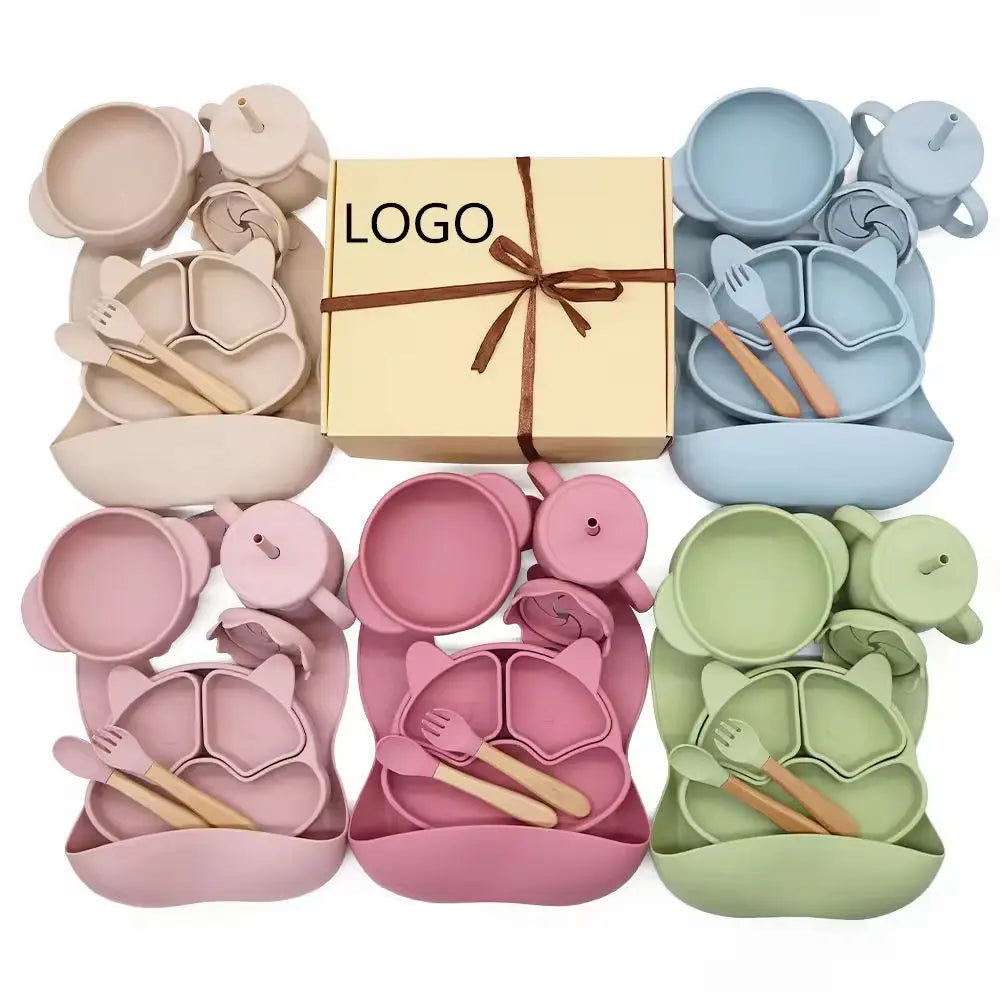 BPA-Free Silicone Suction Plate | 6 Piece Baby Feeding Set