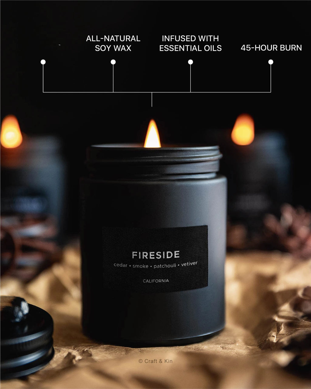 Custom Soy Wax Candles with Logo & Packing Boxes | MOQ 100