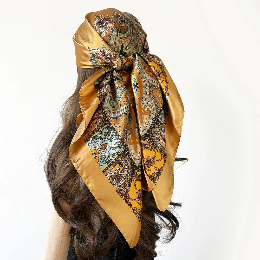 Custom Printed 90cm Square Scarf | 10 Pcs MOQ Wholesale Silk/Polyester Shawl