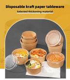 Disposable Kraft Paper Lunch Box | Waterproof Food Packaging | Eco-Friendly Bulk