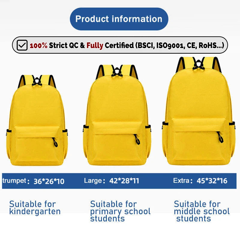Custom Logo Kids School Backpack | Bulk 500 Pcs