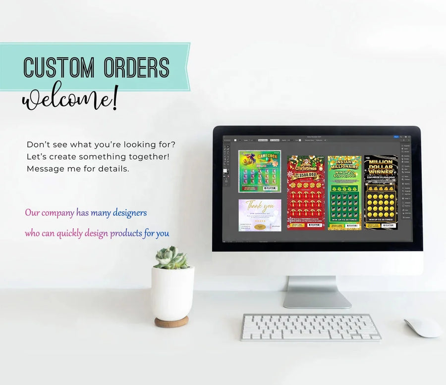 Custom Scratch Off Cards with Variable Codes | Full Color, 5,000 MOQ, ISO9001