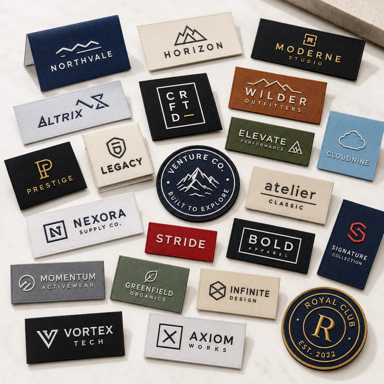End Fold Woven Garment Labels | OEKO-TEX, BSCI, GRS Certified | 100 MOQ | Custom Logo