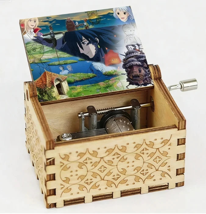 Wooden Hand-Cranked Music Box | Howl's Moving Castle | 10 MOQ | Custom