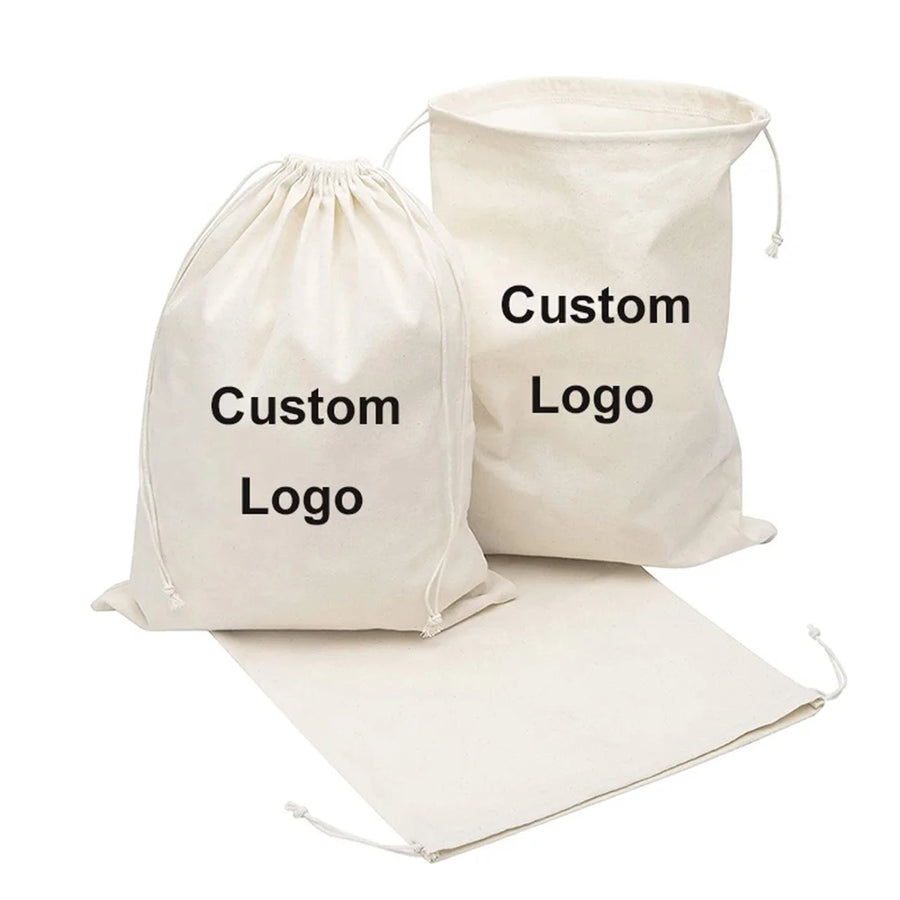 Custom Cotton Canvas Bag | Eco-Friendly | Drawstring | Custom Logo | 50 MOQ