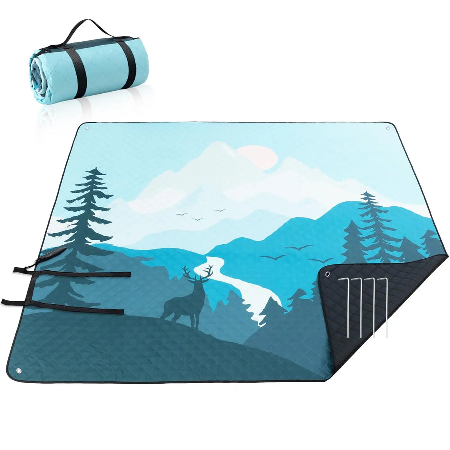 Customized Logo Waterproof Compact Camping Mat Foldable Outdoor Portable Picnic Blanket