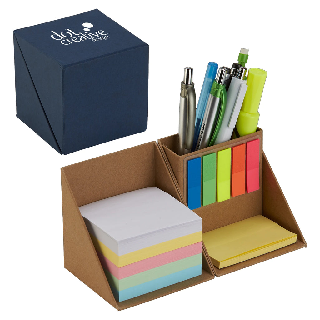 Custom Kraft Paper Desk Organizer | Eco-Friendly | Sticky Note Holder | 500pc MOQ