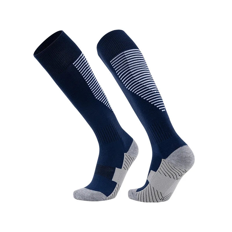Custom Knee-High Sports Socks | Non-Slip Towel Bottom & Nylon/Cotton | 500-Piece MOQ | Team Sports