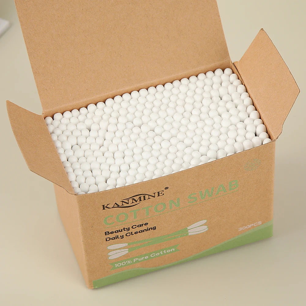 Private Label Cotton Bud 300pcs | 10,000 Boxes MOQ Bamboo Stick Eco
