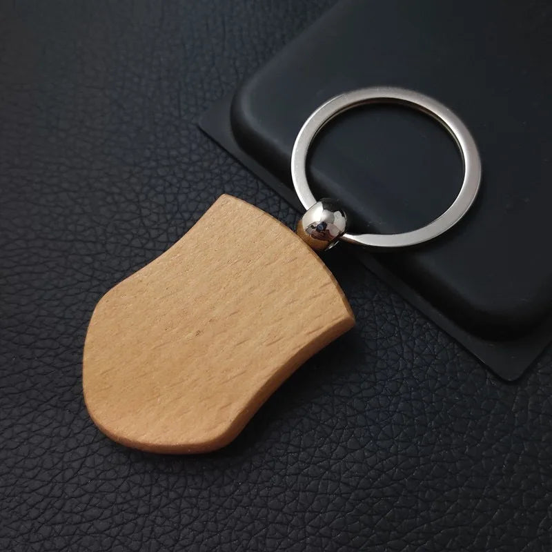 Custom Solid Wood Keychains | Laser Engraved Logo | 1,000-Piece MOQ | Promotional & Hospitality