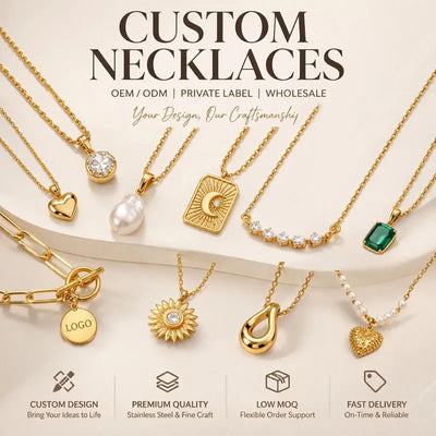 Custom Stainless Steel Necklace Chains with 14K Gold Plating | MOQ 50