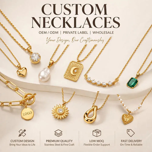 Custom Stainless Steel Necklace Chains with 14K Gold Plating | MOQ 50