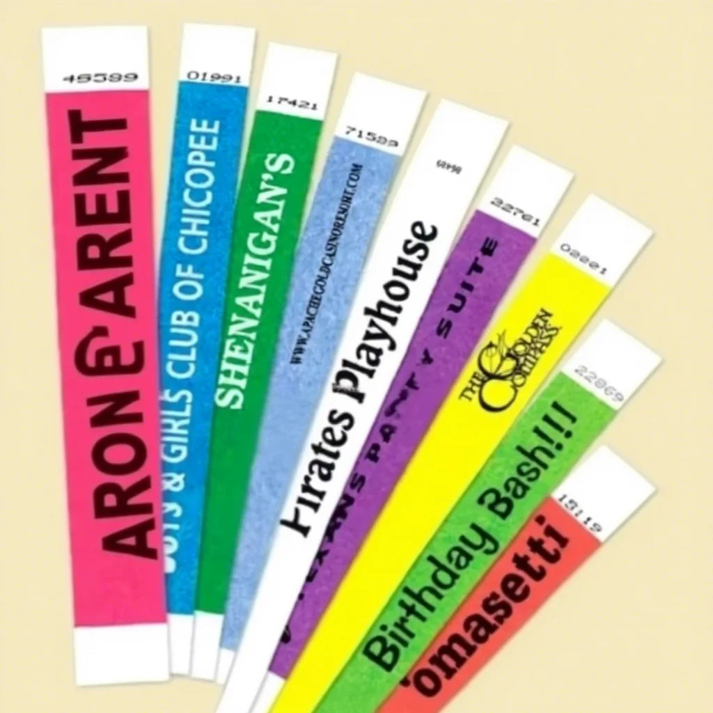 Custom Tyvek Wristbands 100 MOQ | Waterproof Logo Printed Event Bracelets for Festivals & Promotions | Bulk Wholesale