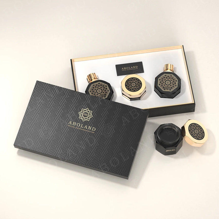 Empty Luxury Perfume Bottle and Bakhoor Jar Set | Custom Box