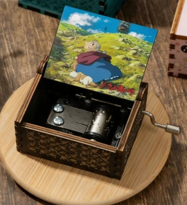 Wooden Hand-Cranked Music Box | Howl's Moving Castle | 10 MOQ | Custom