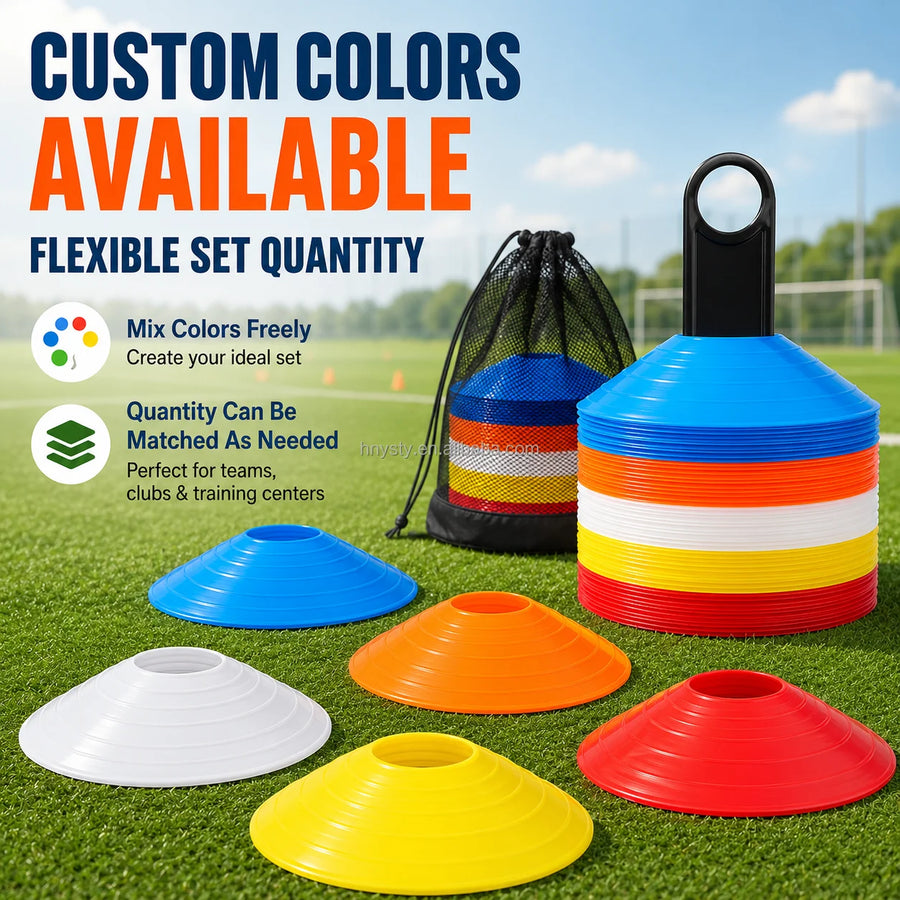 Custom Football Agility Cones with Logo | Bulk MOQ 200
