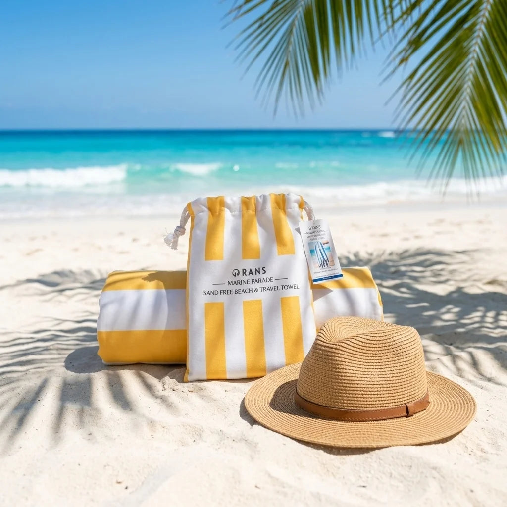 Custom Quick-Dry Beach Towel Set | Sublimation Print | Tote Bag Included | Bulk