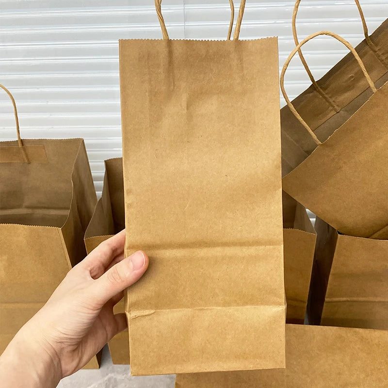 Kraft Paper Tote Bags | 5,000 Pcs MOQ, Custom Handle | Recyclable