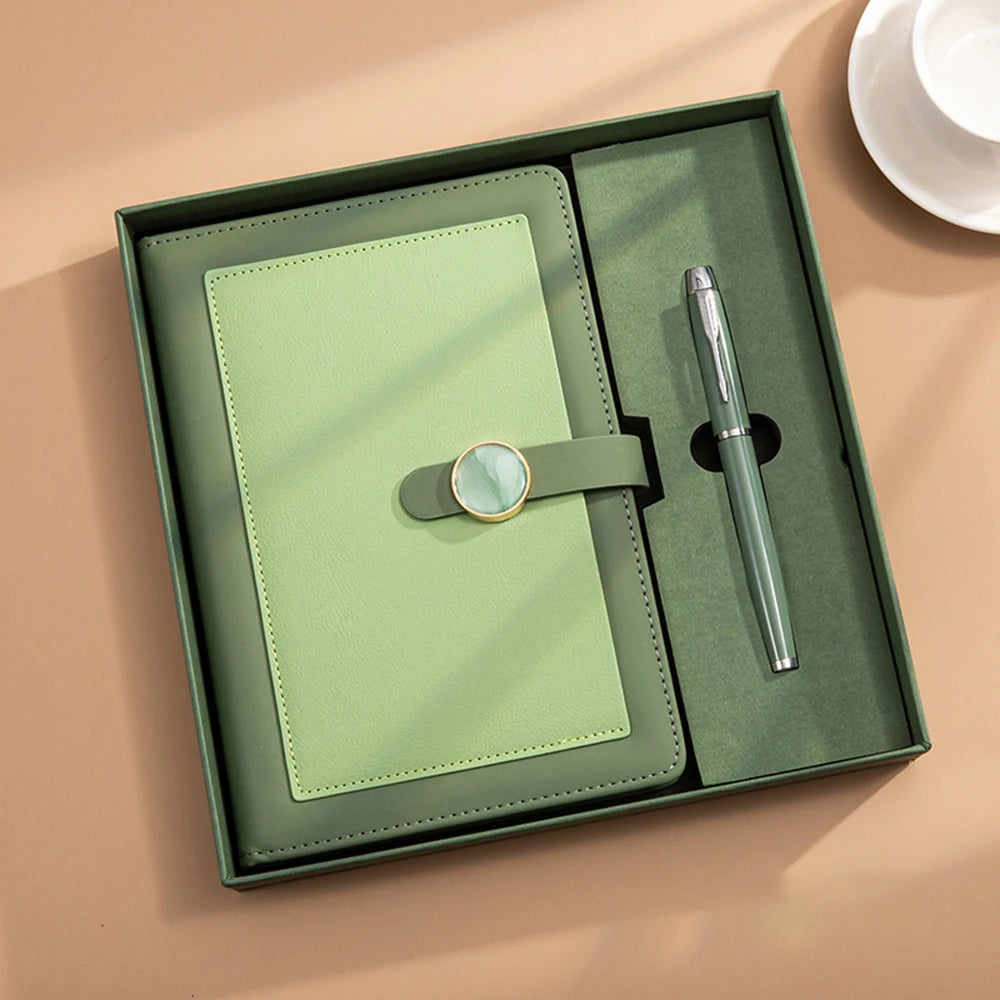 Luxury PU Leather Notebook Set | A5 | 100 Sheets | Pen Included