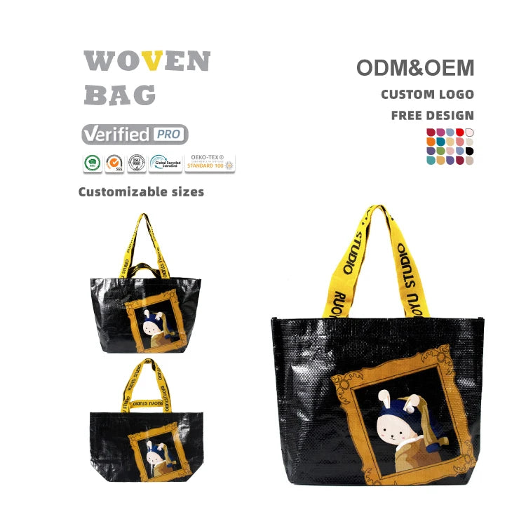 Custom PP Woven Tote Bags | 20 MOQ | 5,000 for Logo