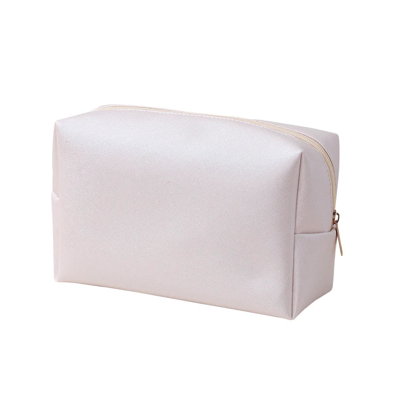 Custom logo Minimalist PU Makeup Pouch for Travel and Daily Toiletry Storage