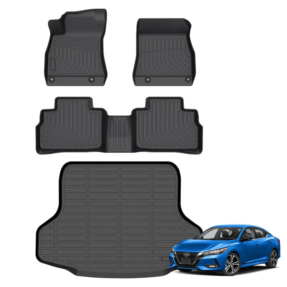 Nissan Sentra 2014-2024 Custom Fit All-Weather TPE Floor Mats & Trunk Liner