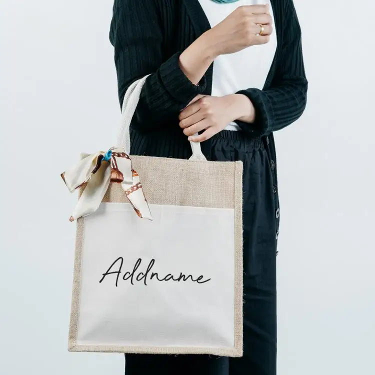 Custom Jute Tote Bag with Logo | 50 MOQ | Eco-Friendly