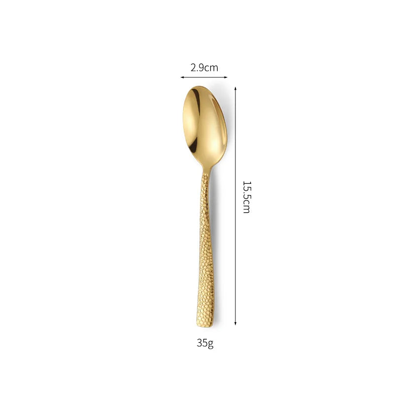 Luxury Gold Flatware Set — 18/0 Steel, 7-Day Lead, 6 Colors