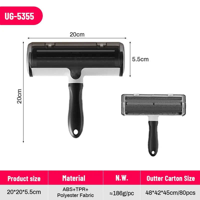 Custom Pet Hair Remover Roller Self-Cleaning ABS Steel | Wholesale Dog Cat Fur Brush OEM