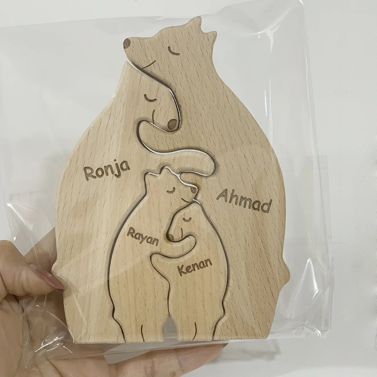 Personalized Wooden Bear Puzzle | FSC-Certified Custom Engraved Gift | Bulk Corporate
