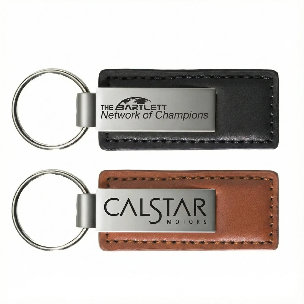 Custom Genuine Leather Keychain with Logo | 10-Piece MOQ