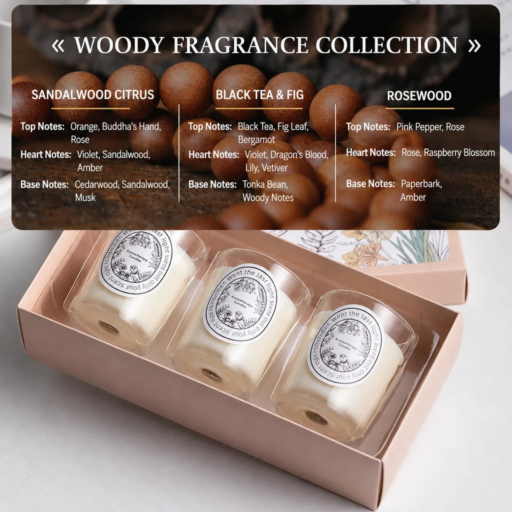 Soy Wax Candle Gift Set | 3-Piece | Custom Packaging from 500 MOQ