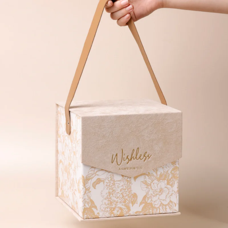 Custom Gift Boxes with Handle | Bulk MOQ 100 pcs