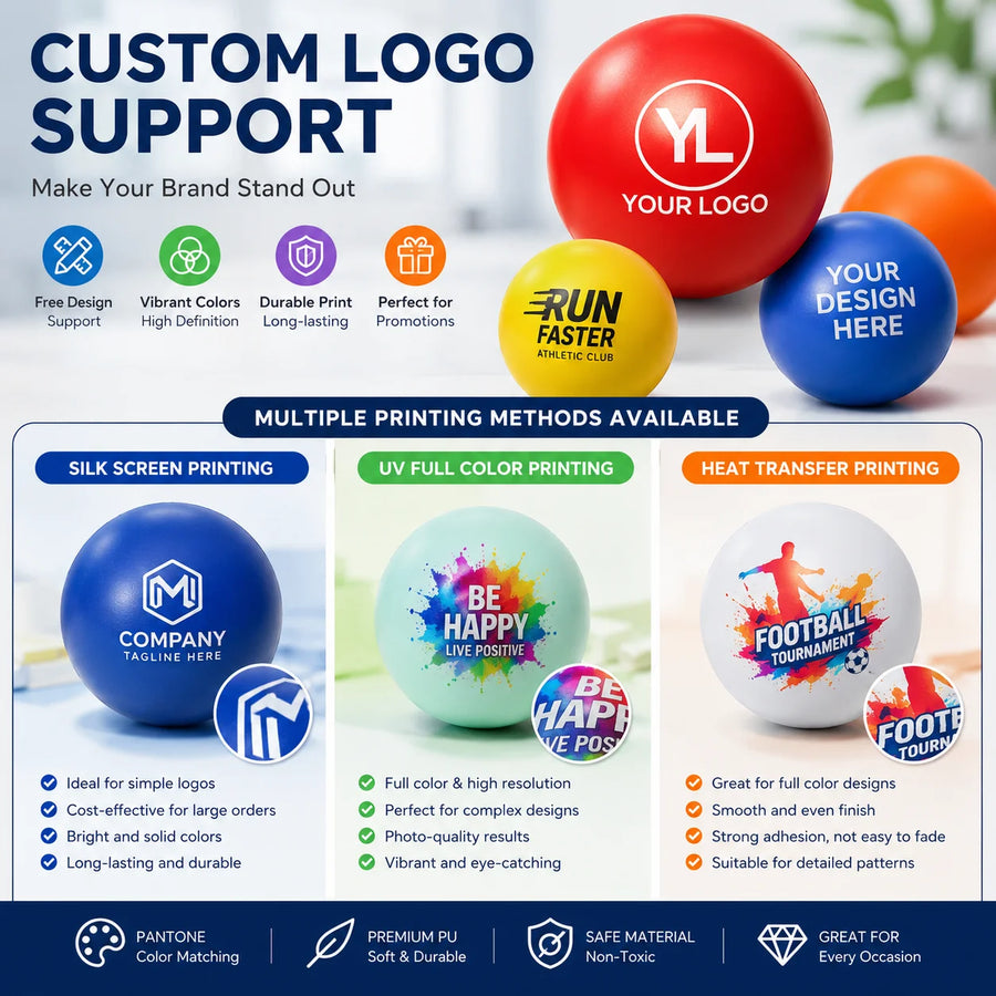 Custom PU Foam Stress Balls | Promotional Gifts | Bulk Stress Relief Toys