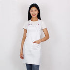 Custom Plain Color Polyester Bib Apron with Front Pocket for Cafés, Kitchens, BBQ, and Cleaning Use