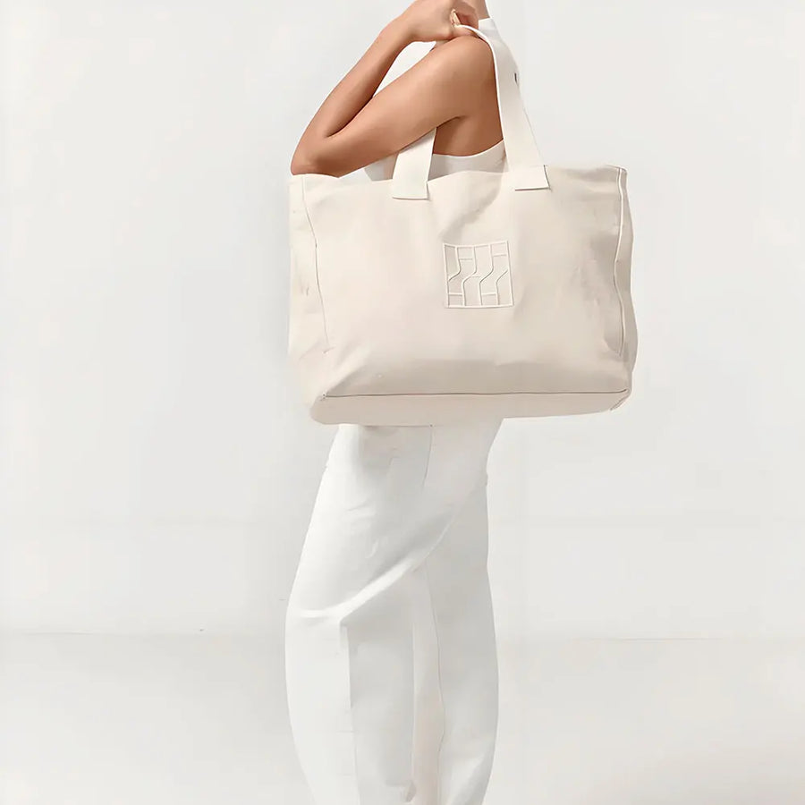 Custom Oversized Canvas Tote Bag — 100 MOQ, Embroidery, 7-Day Lead