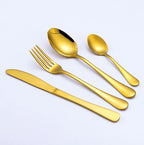 24 Pcs Gold Stainless Steel Flatware Set | 1,000 Box MOQ | Wholesale Cutlery