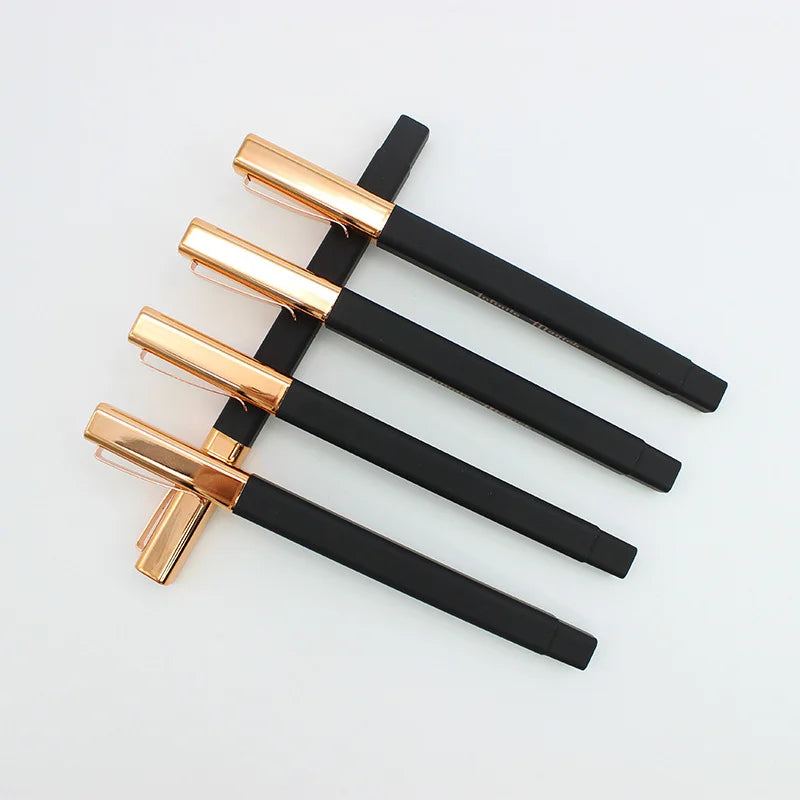 Custom Luxury Gold Clip Pen | Rubber Grip | 100pc MOQ | Hotel Promo