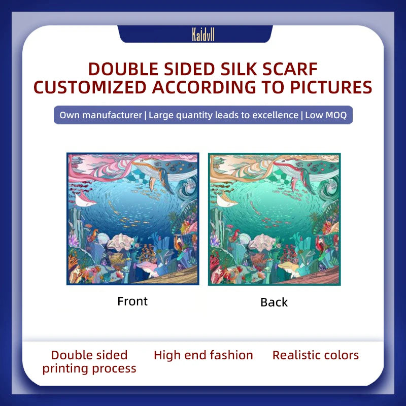 Custom Printed Silk Scarves with Logo | MOQ 10 | 7-Day Lead