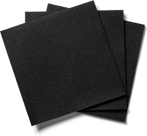 Custom Black Cocktail Napkins — FSC Certified, 500 Pcs MOQ, Wholesale